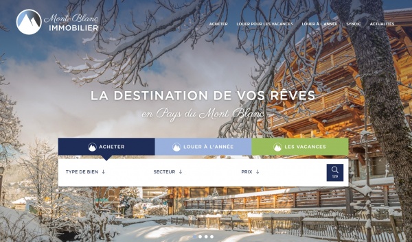 Nouveau site web pour Mont Blanc Immobilier